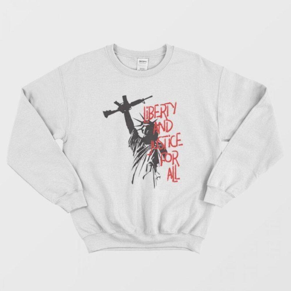 Pro Liberty And Justice For All Gun Rights Statement Funny Graphic Sweatshirt